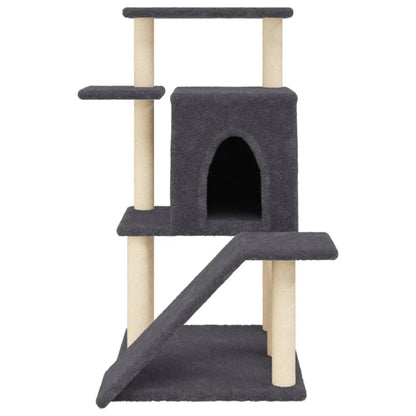 Cat furniture with sisal scratching posts 97 cm dark gray