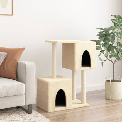 Cat furniture with sisal scratching posts 86 cm cream-colored