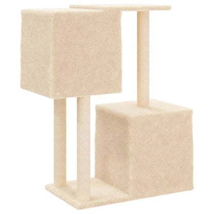 Cat furniture with sisal scratching posts 86 cm cream-colored