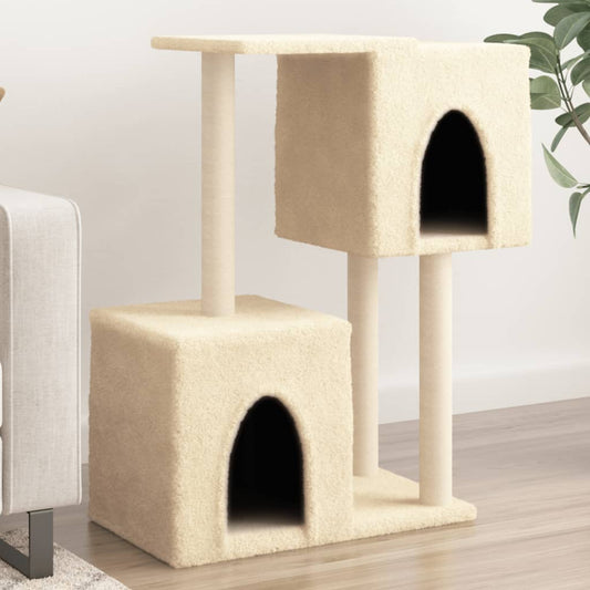 Cat furniture with sisal scratching posts 86 cm cream-colored