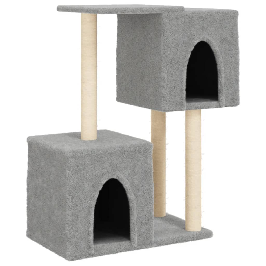 Cat furniture with sisal scratching posts 86 cm light gray
