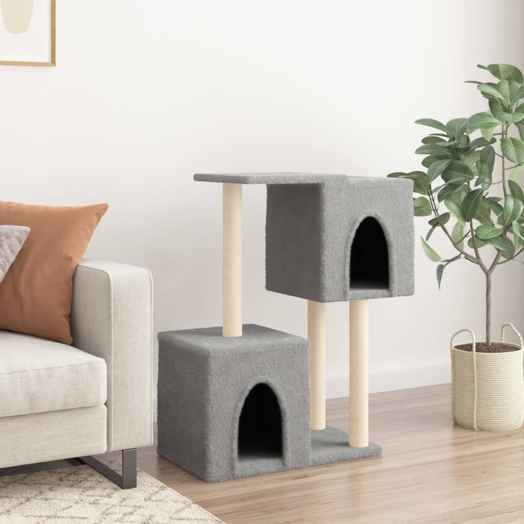 Cat furniture with sisal scratching posts 86 cm light gray