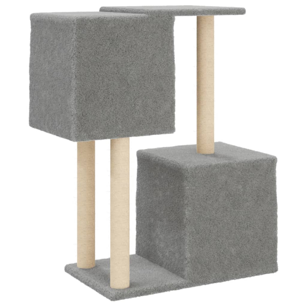 Cat furniture with sisal scratching posts 86 cm light gray