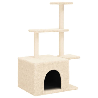 Cat furniture with sisal scratching posts 110 cm cream-colored