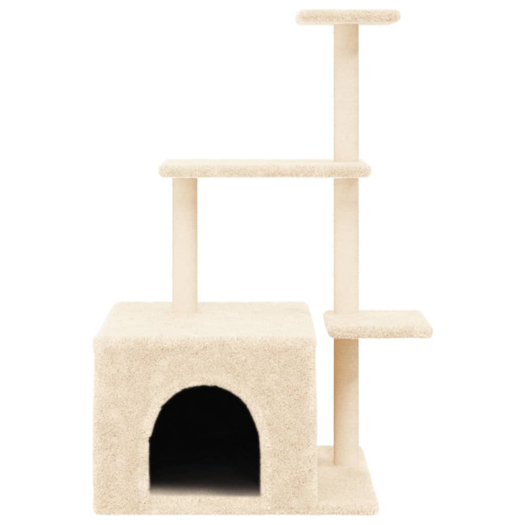 Cat furniture with sisal scratching posts 110 cm cream-colored