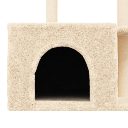 Cat furniture with sisal scratching posts 110 cm cream-colored