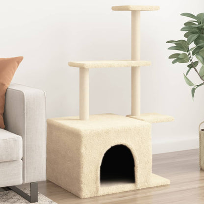 Cat furniture with sisal scratching posts 110 cm cream-colored