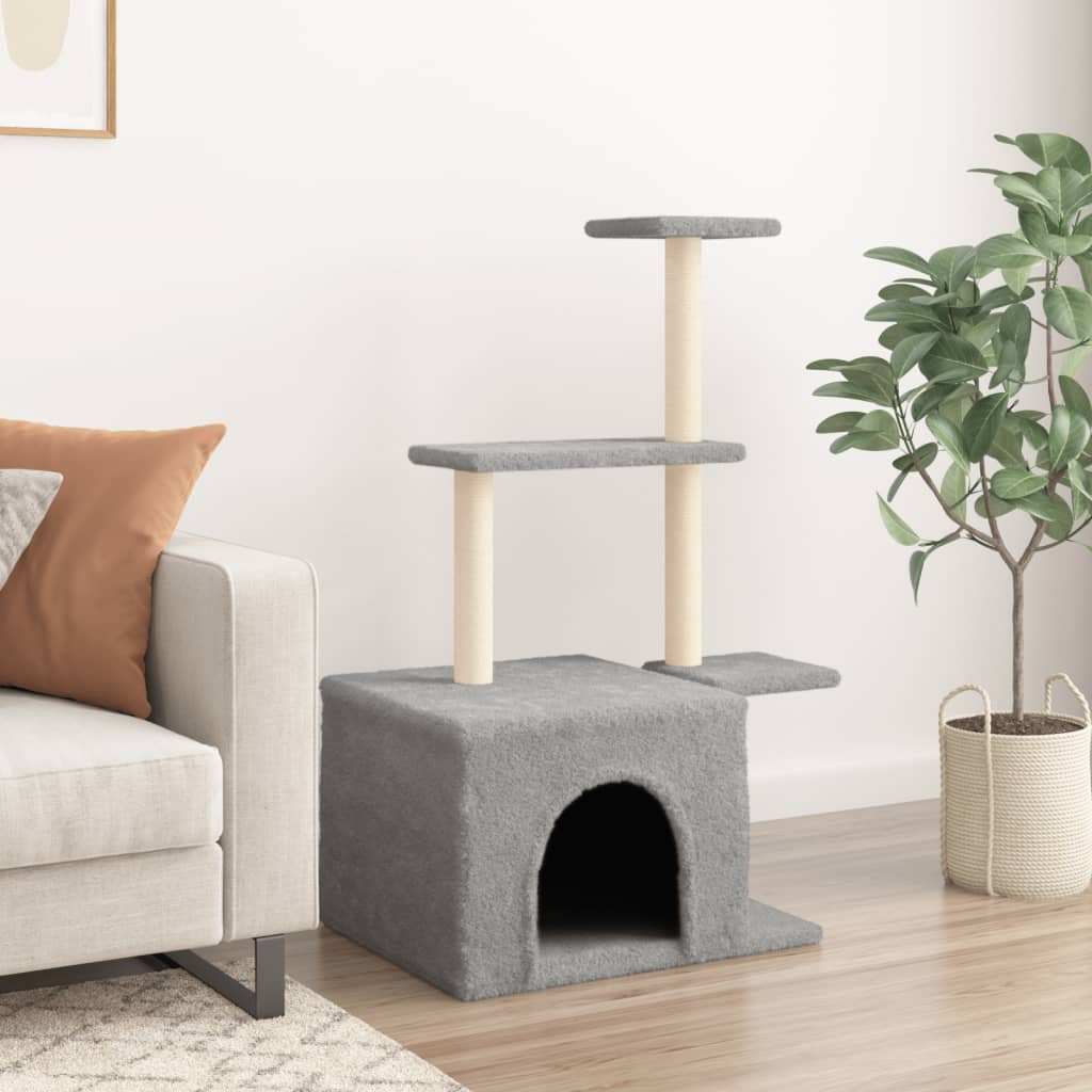 Cat furniture with sisal scratching posts 110 cm light gray
