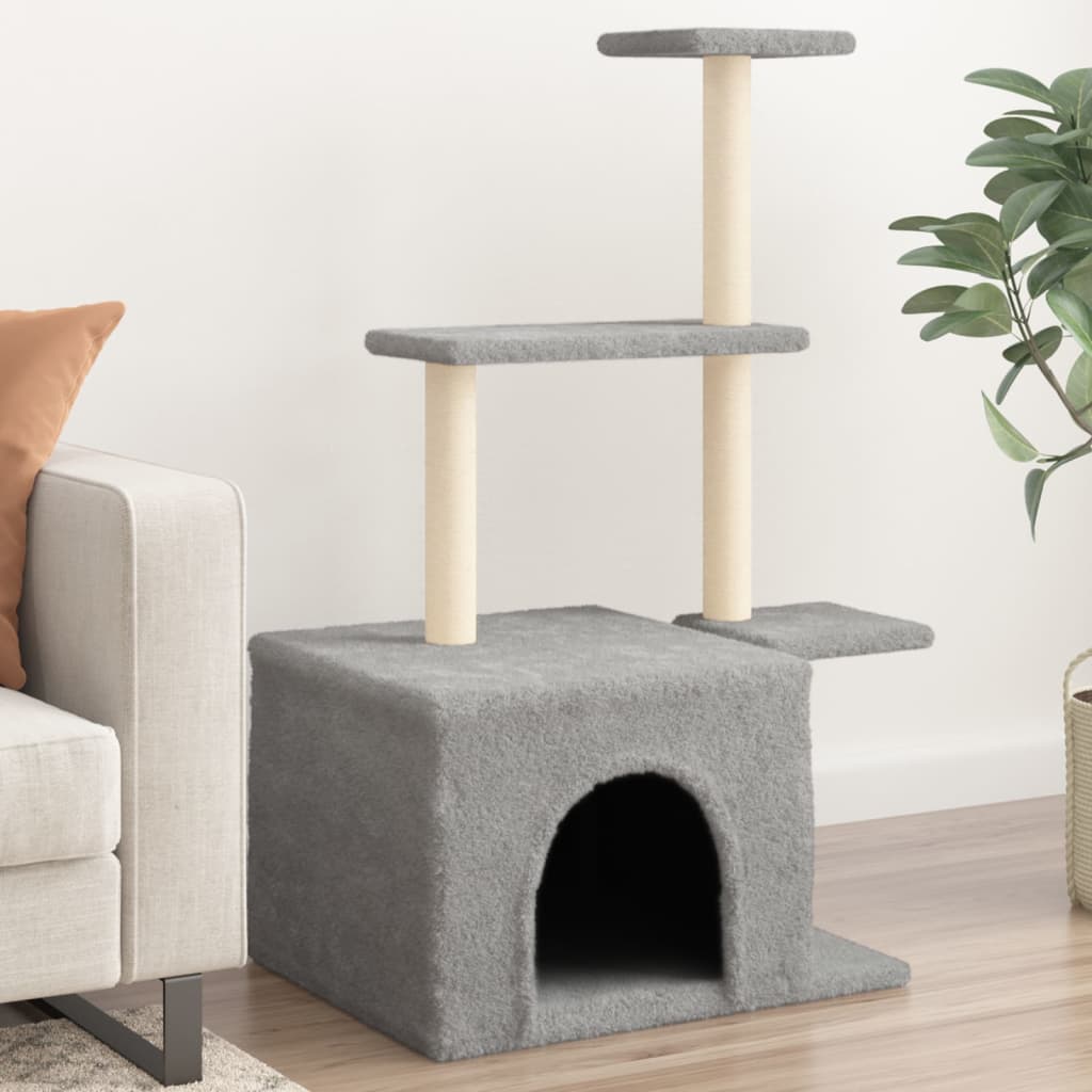Cat furniture with sisal scratching posts 110 cm light gray