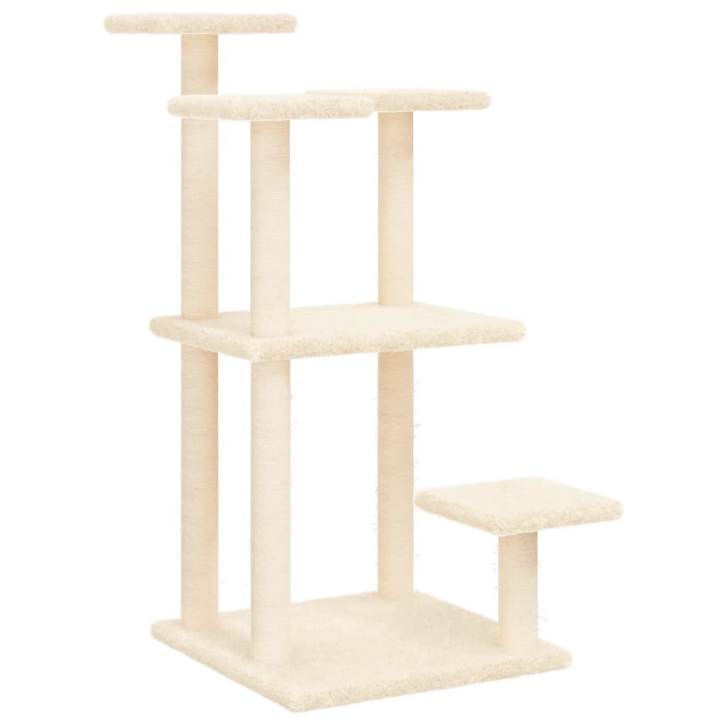 Scratching post with platforms 98.5 cm cream-colored
