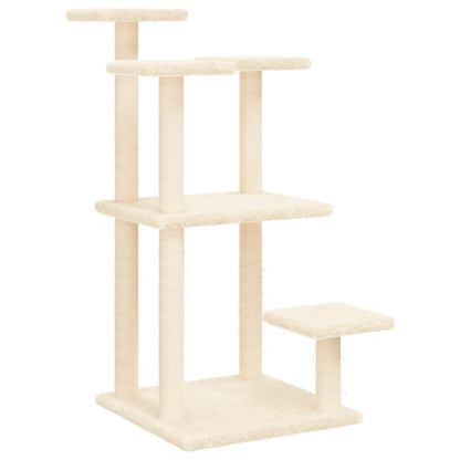 Scratching post with platforms 98.5 cm cream-colored