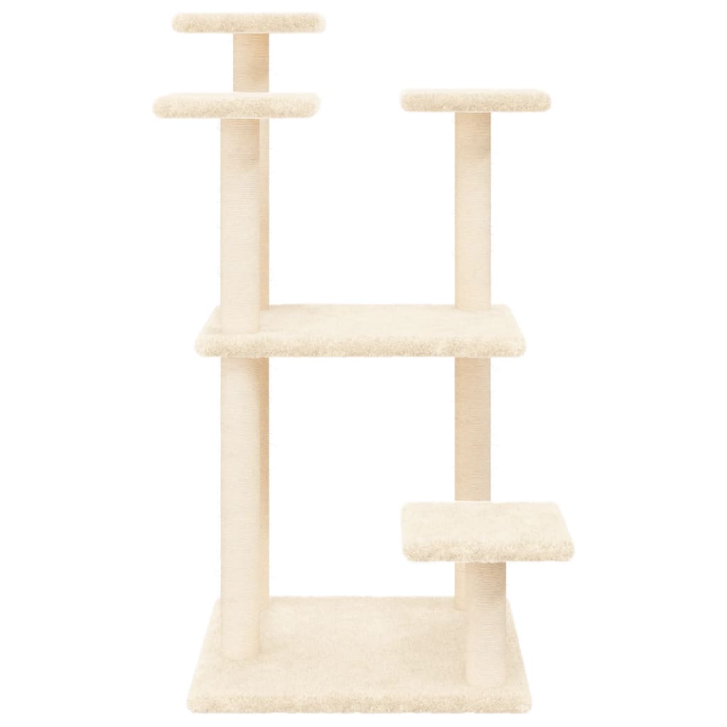 Scratching post with platforms 98.5 cm cream-colored