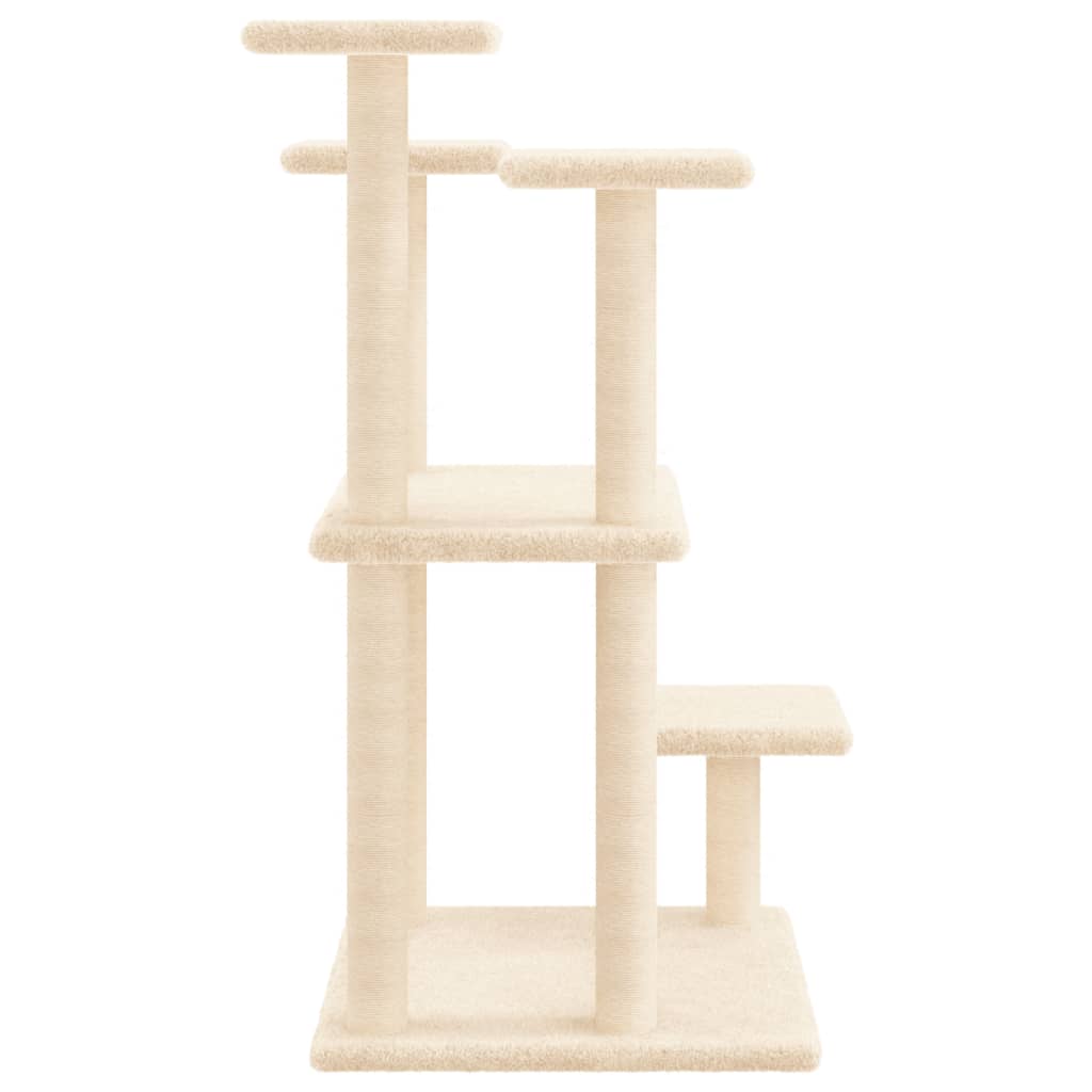 Scratching post with platforms 98.5 cm cream-colored