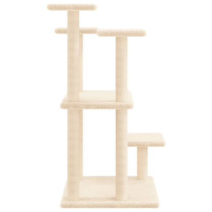 Scratching post with platforms 98.5 cm cream-colored