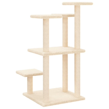 Scratching post with platforms 98.5 cm cream-colored