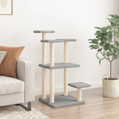 Scratching posts with platforms 98.5 cm light gray