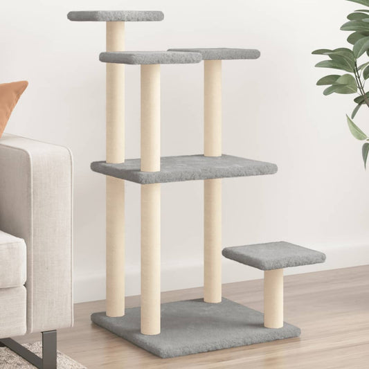 Scratching posts with platforms 98.5 cm light gray