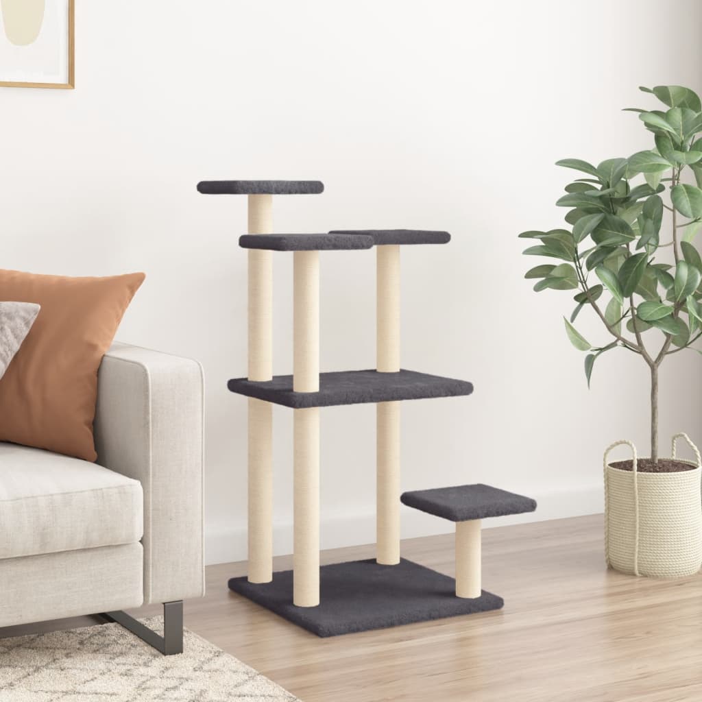 Scratching posts with platforms 98.5 cm dark gray