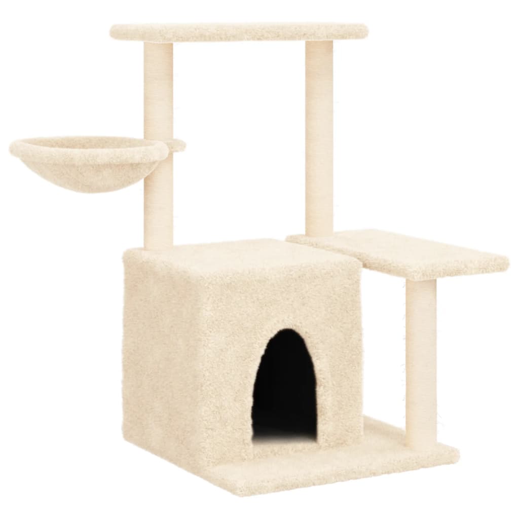 Cat furniture with sisal scratching posts 83 cm cream-colored