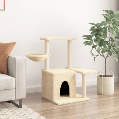 Cat furniture with sisal scratching posts 83 cm cream-colored