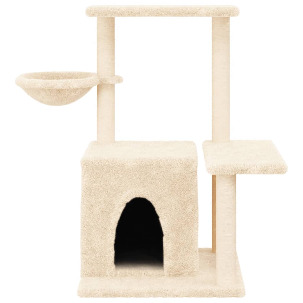Cat furniture with sisal scratching posts 83 cm cream-colored