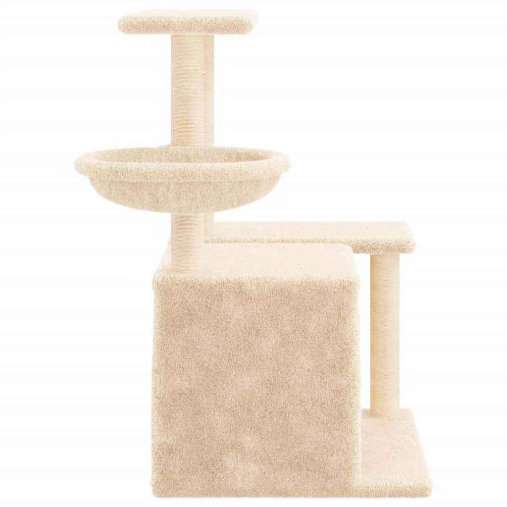 Cat furniture with sisal scratching posts 83 cm cream-colored