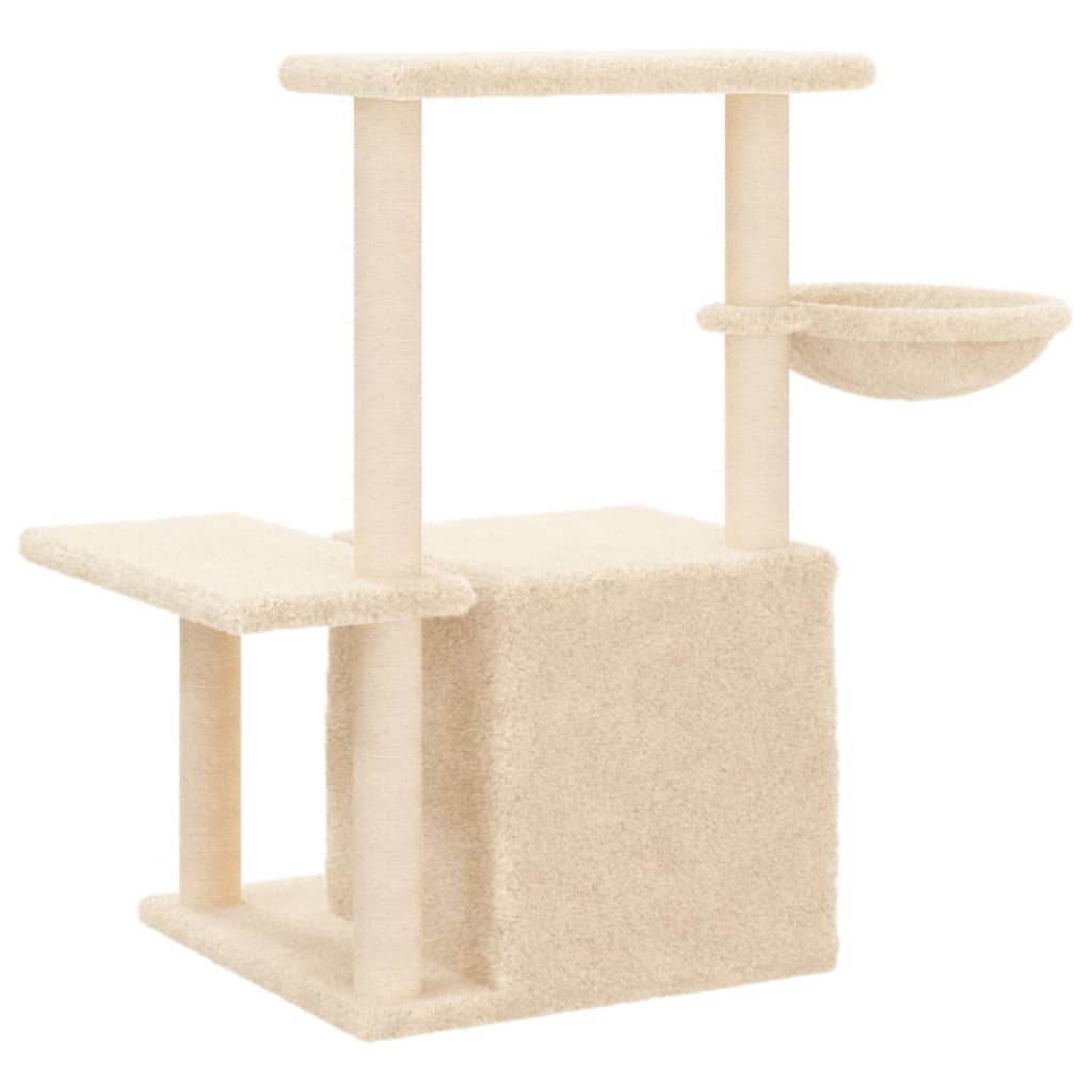 Cat furniture with sisal scratching posts 83 cm cream-colored