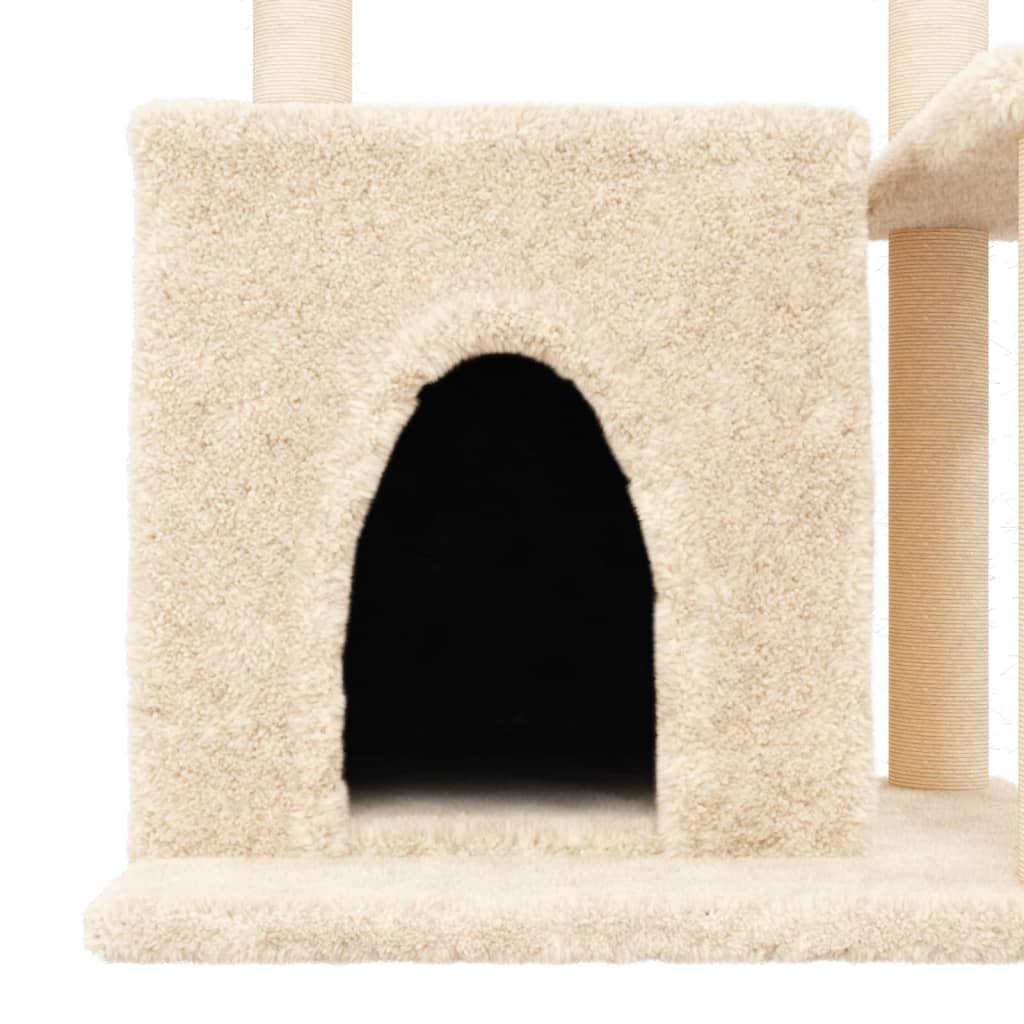 Cat furniture with sisal scratching posts 83 cm cream-colored