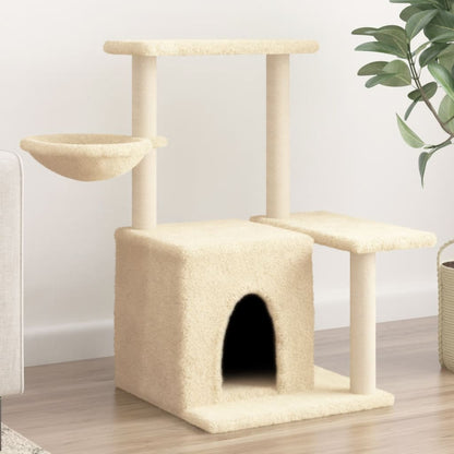 Cat furniture with sisal scratching posts 83 cm cream-colored