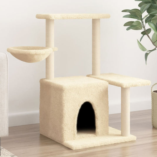 Cat furniture with sisal scratching posts 83 cm cream-colored
