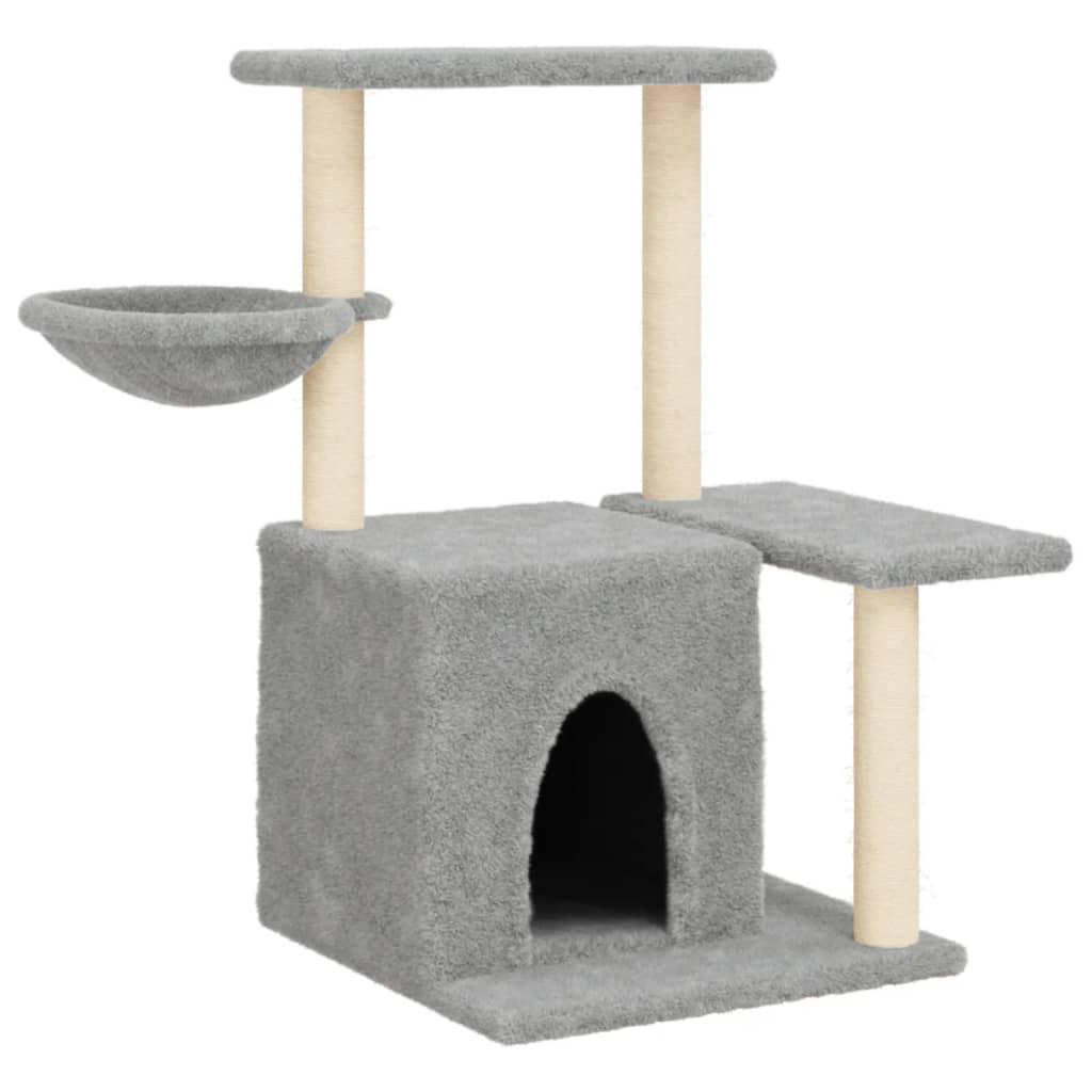 Cat furniture with sisal scratching posts 83 cm light gray