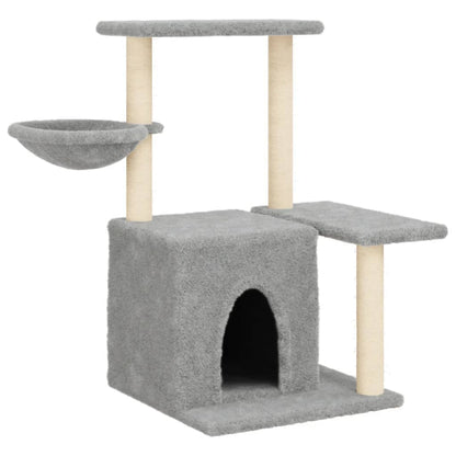 Cat furniture with sisal scratching posts 83 cm light gray