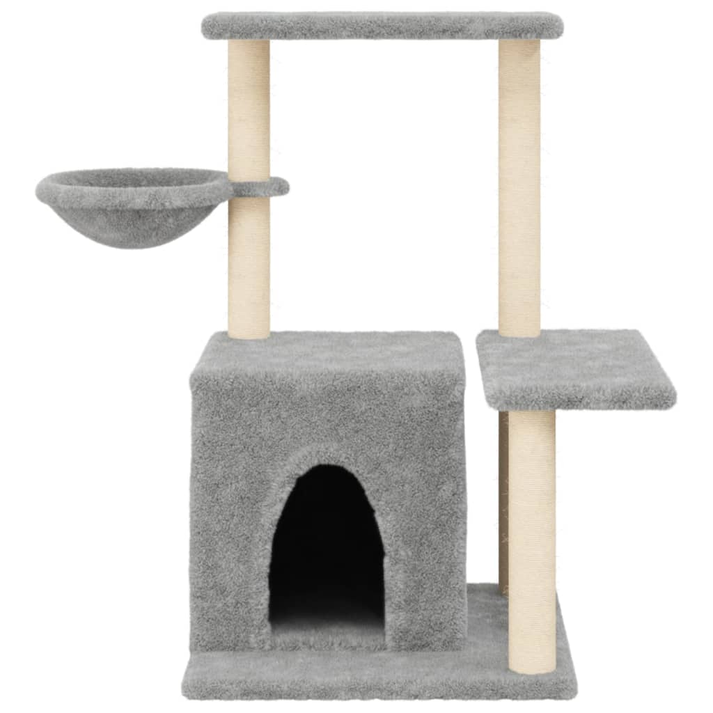 Cat furniture with sisal scratching posts 83 cm light gray