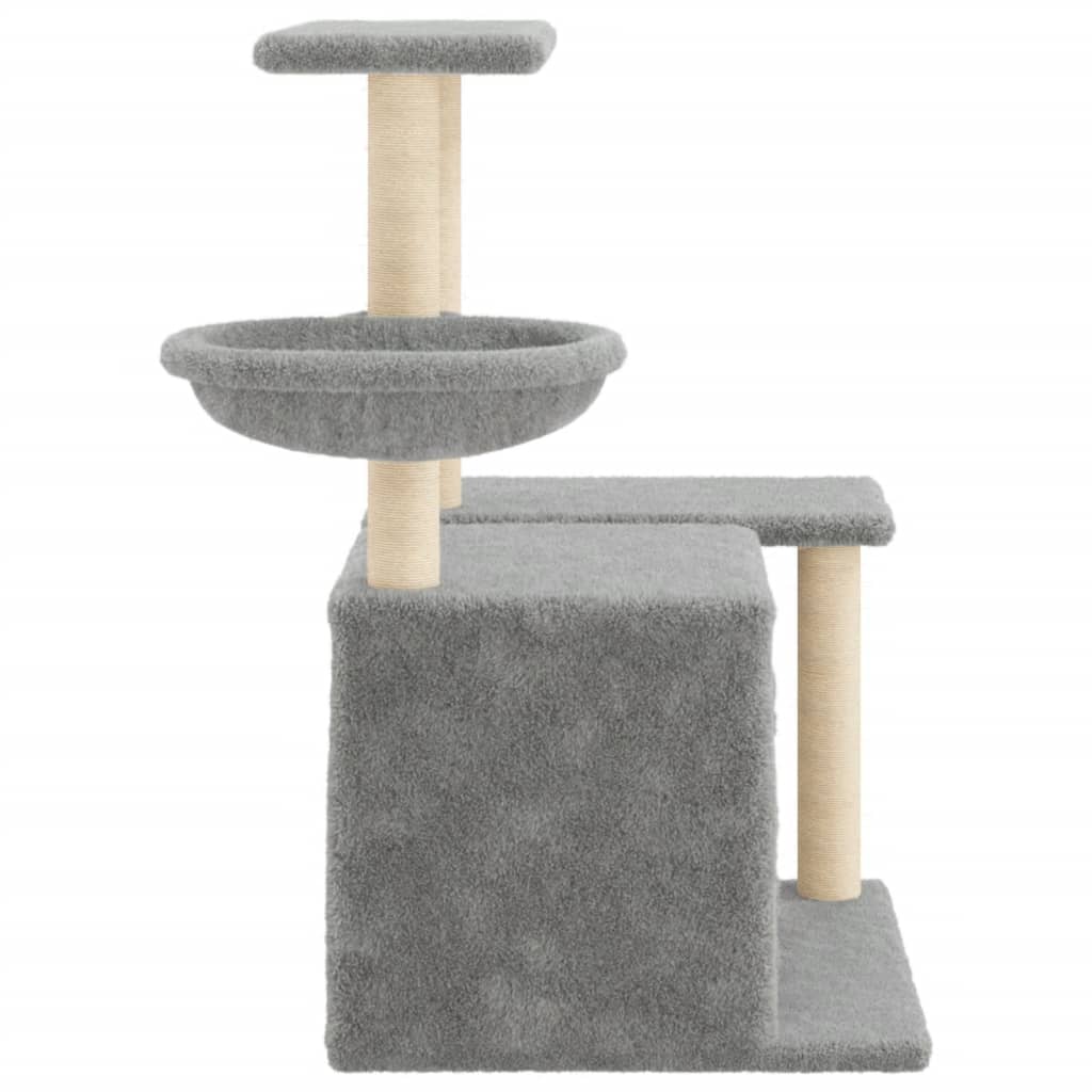 Cat furniture with sisal scratching posts 83 cm light gray
