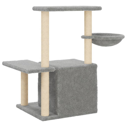 Cat furniture with sisal scratching posts 83 cm light gray