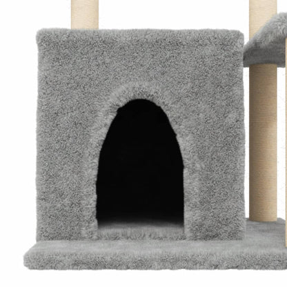 Cat furniture with sisal scratching posts 83 cm light gray