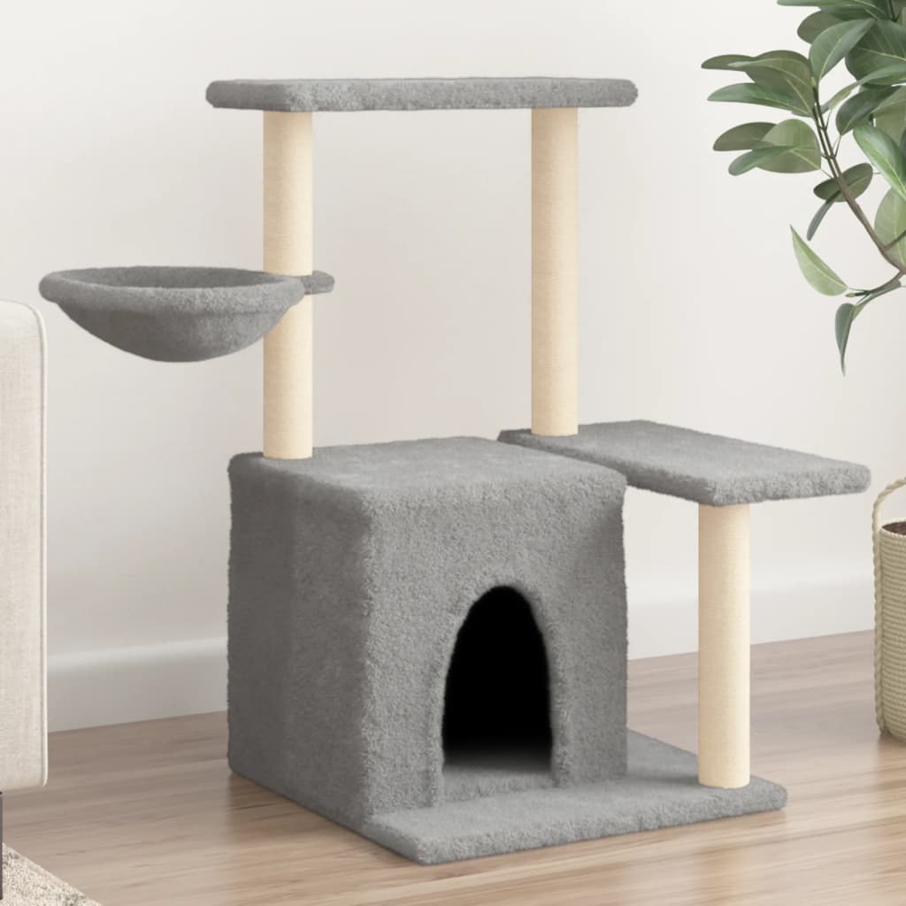 Cat furniture with sisal scratching posts 83 cm light gray