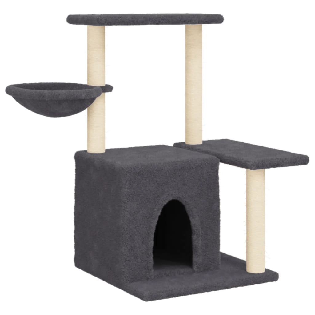 Cat furniture with sisal scratching posts 83 cm dark gray