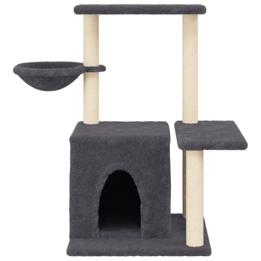 Cat furniture with sisal scratching posts 83 cm dark gray