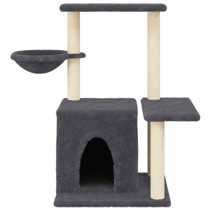 Cat furniture with sisal scratching posts 83 cm dark gray