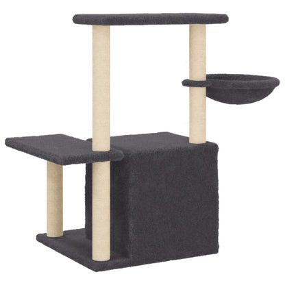 Cat furniture with sisal scratching posts 83 cm dark gray