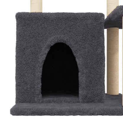 Cat furniture with sisal scratching posts 83 cm dark gray