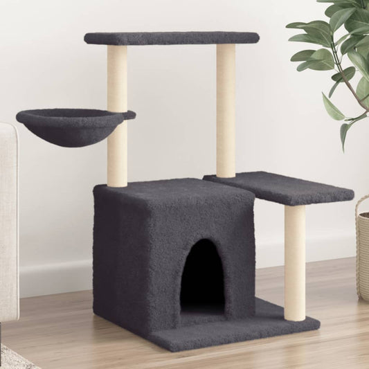 Cat furniture with sisal scratching posts 83 cm dark gray