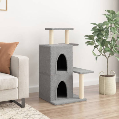 Cat furniture with sisal scratching posts 97 cm light gray