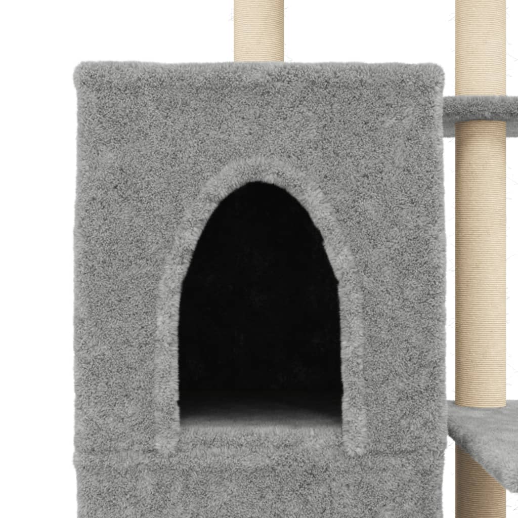 Cat furniture with sisal scratching posts 97 cm light gray