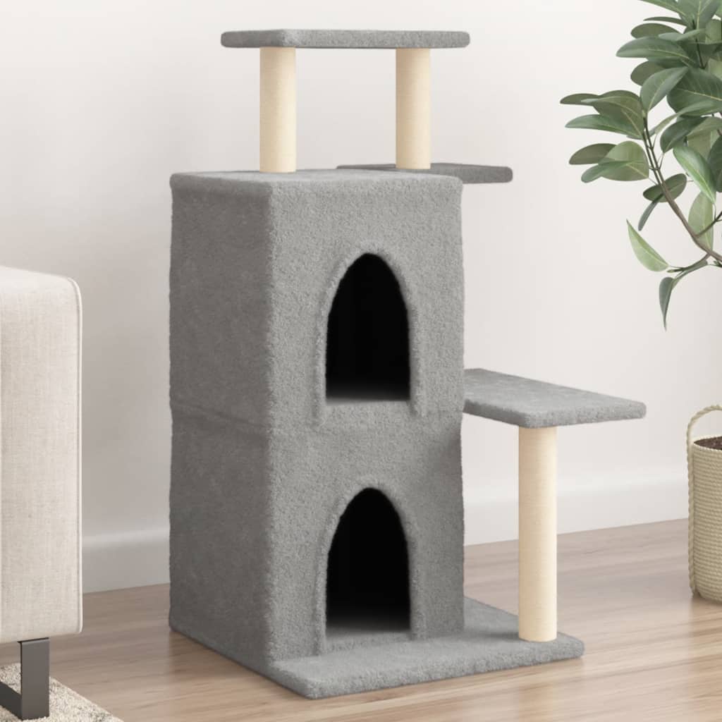 Cat furniture with sisal scratching posts 97 cm light gray