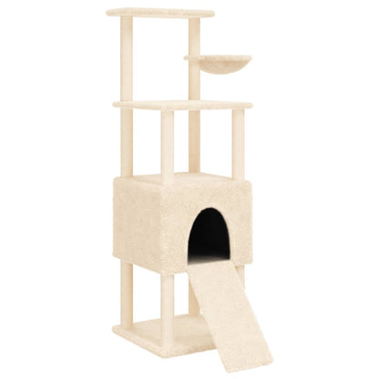 Cat furniture with sisal scratching posts 153 cm cream-colored