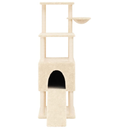 Cat furniture with sisal scratching posts 153 cm cream-colored