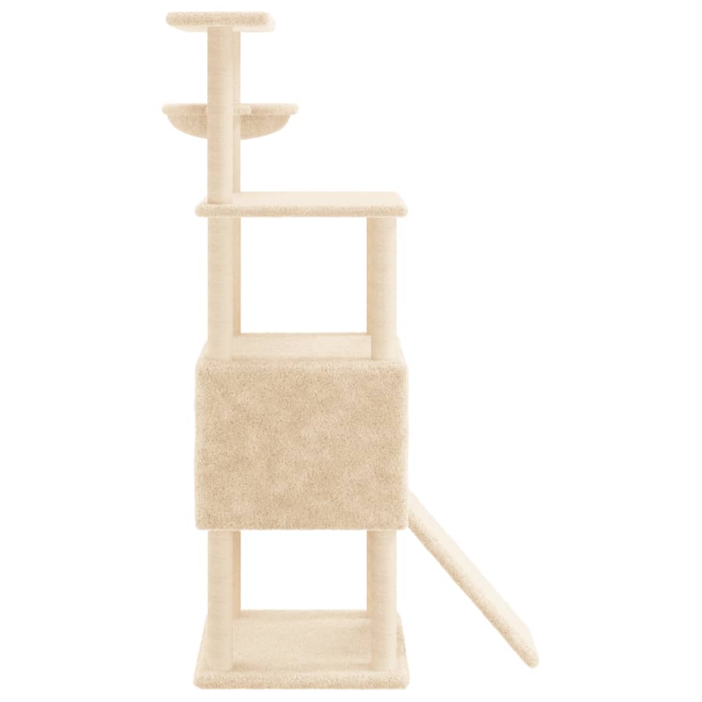 Cat furniture with sisal scratching posts 153 cm cream-colored