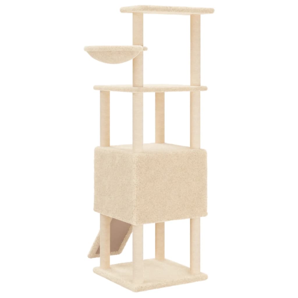 Cat furniture with sisal scratching posts 153 cm cream-colored